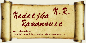 Nedeljko Romanović vizit kartica